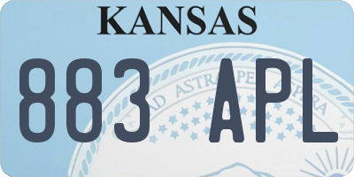 KS license plate 883APL
