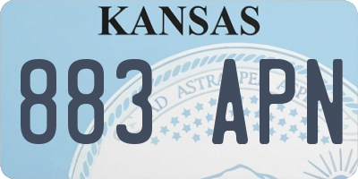 KS license plate 883APN