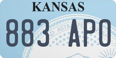 KS license plate 883APO