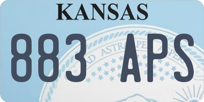KS license plate 883APS
