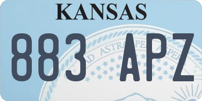 KS license plate 883APZ