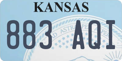 KS license plate 883AQI