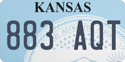 KS license plate 883AQT
