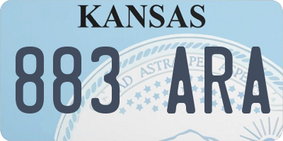 KS license plate 883ARA