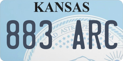 KS license plate 883ARC