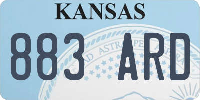 KS license plate 883ARD