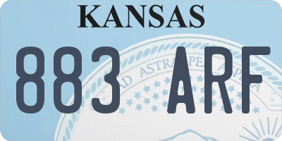 KS license plate 883ARF