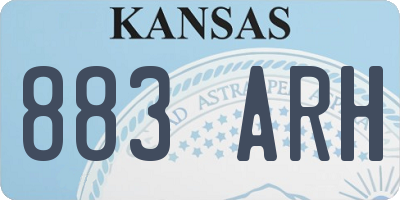 KS license plate 883ARH