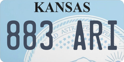 KS license plate 883ARI