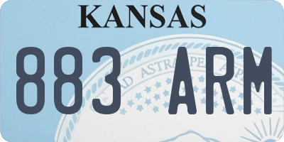 KS license plate 883ARM