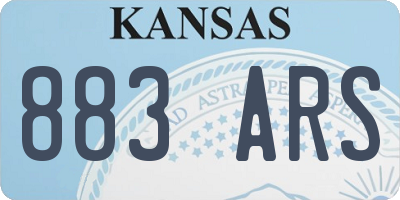 KS license plate 883ARS