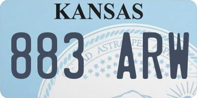 KS license plate 883ARW