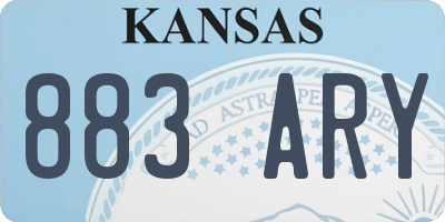 KS license plate 883ARY