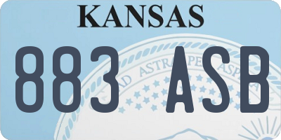 KS license plate 883ASB