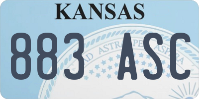 KS license plate 883ASC