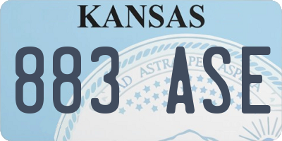 KS license plate 883ASE
