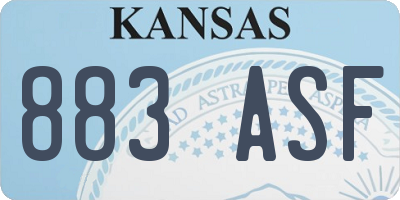 KS license plate 883ASF