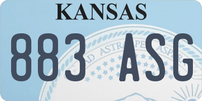 KS license plate 883ASG