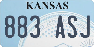 KS license plate 883ASJ