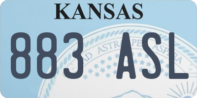 KS license plate 883ASL