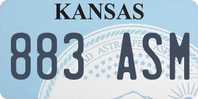 KS license plate 883ASM
