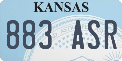 KS license plate 883ASR