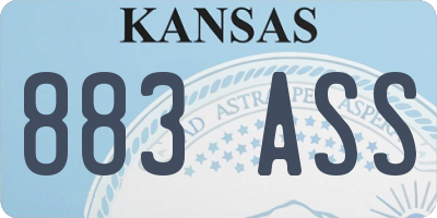 KS license plate 883ASS