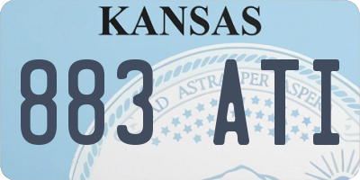KS license plate 883ATI
