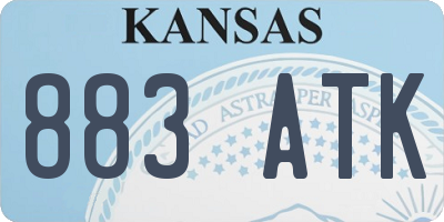 KS license plate 883ATK
