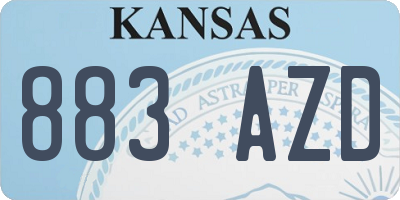 KS license plate 883AZD
