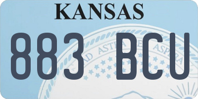 KS license plate 883BCU