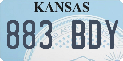 KS license plate 883BDY
