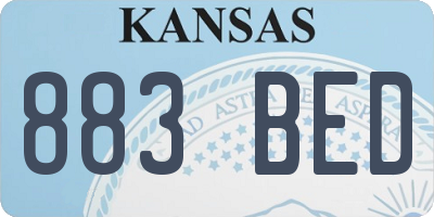 KS license plate 883BED