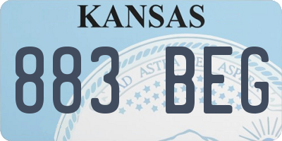 KS license plate 883BEG