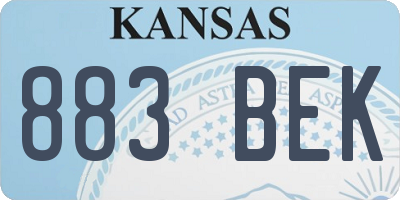 KS license plate 883BEK