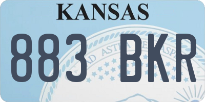 KS license plate 883BKR