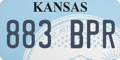 KS license plate 883BPR