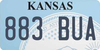 KS license plate 883BUA