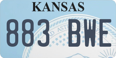 KS license plate 883BWE