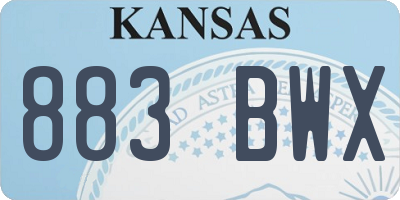 KS license plate 883BWX