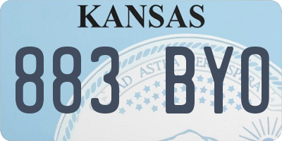 KS license plate 883BYO