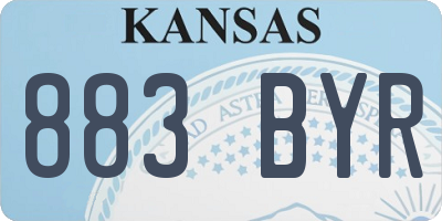 KS license plate 883BYR