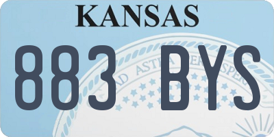 KS license plate 883BYS