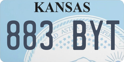 KS license plate 883BYT