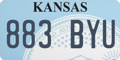 KS license plate 883BYU