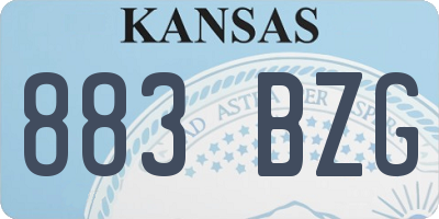 KS license plate 883BZG