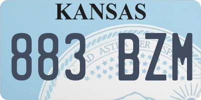 KS license plate 883BZM