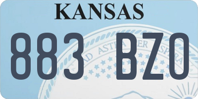 KS license plate 883BZO