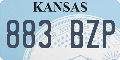 KS license plate 883BZP