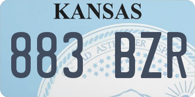 KS license plate 883BZR